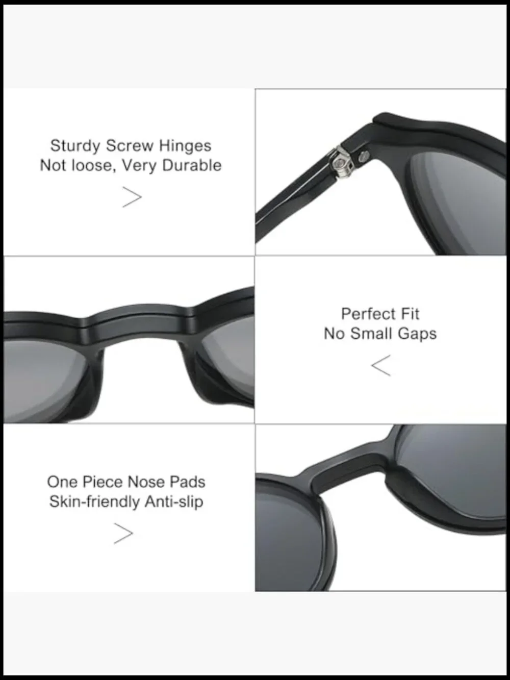 Round Eyeglasses Frame with 3 in 1 Polarized Magnetic Clip-On Sunglasses